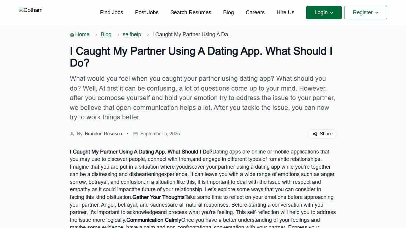 I Caught My Partner Using A Dating App. What Should I Do?